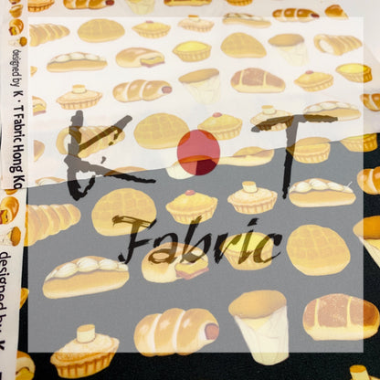 【K‧T FABRIC】港式麵包Hong Kong style - bread cotton printed oxford 純棉
