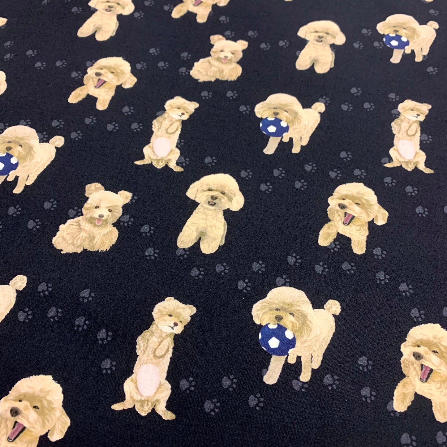 【K‧T FABRIC】貴婦狗 poodle cotton printed sheeting 純棉