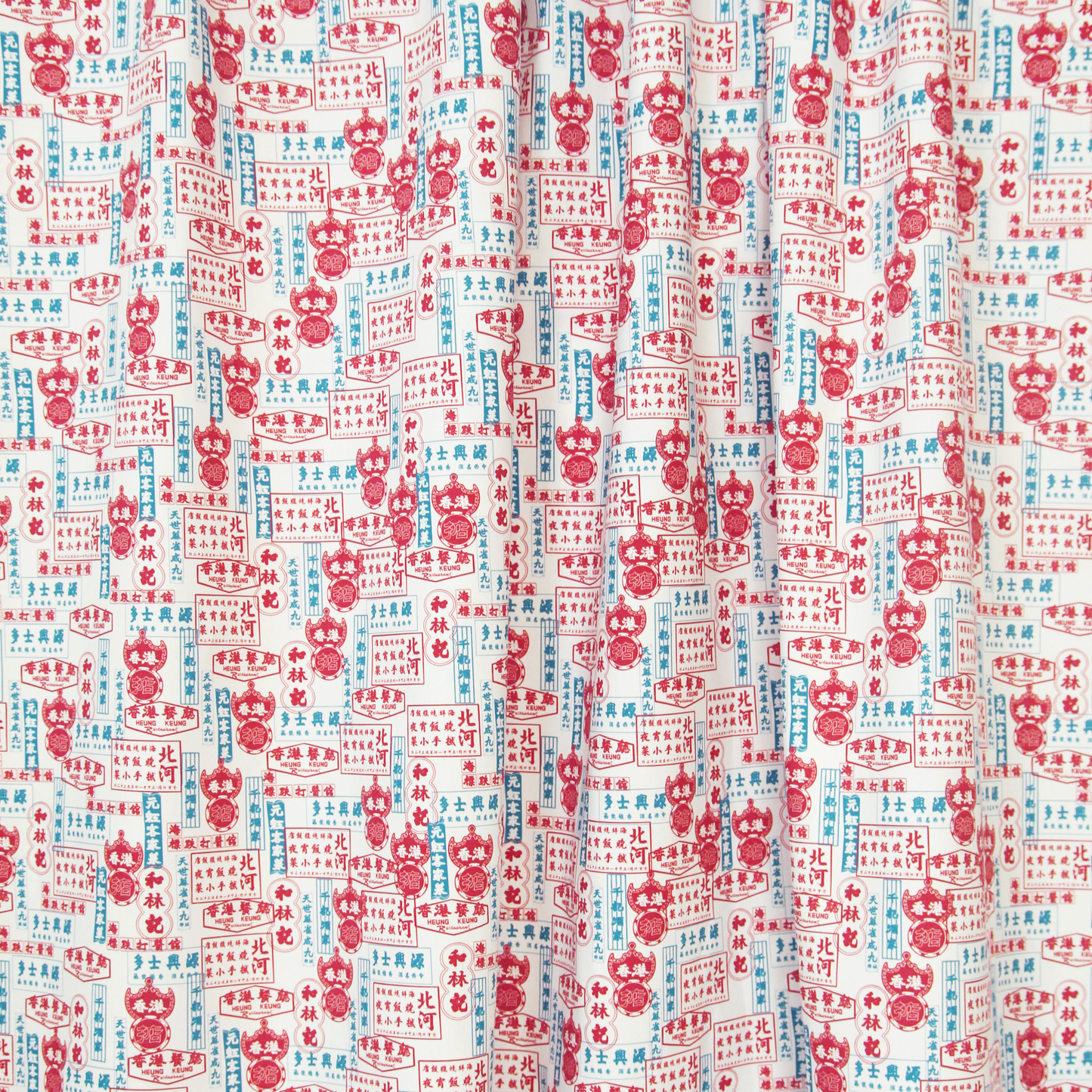 【K‧T FABRIC】紅白藍「招牌」 red-white-blue ''signboard'' cotton printed oxford 純棉