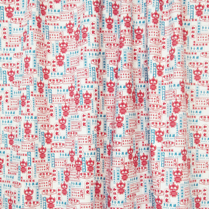 【K‧T FABRIC】紅白藍「招牌」 red-white-blue ''signboard'' cotton printed oxford 純棉
