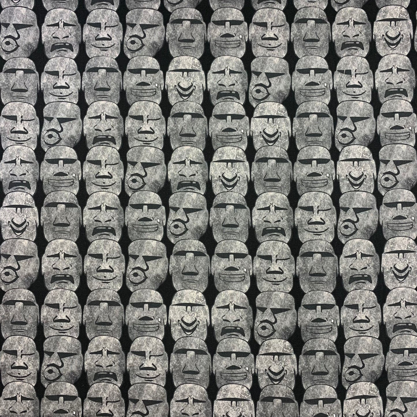 【K‧T FABRIC】摩艾石像 Moai emoji cotton printed oxford 純棉