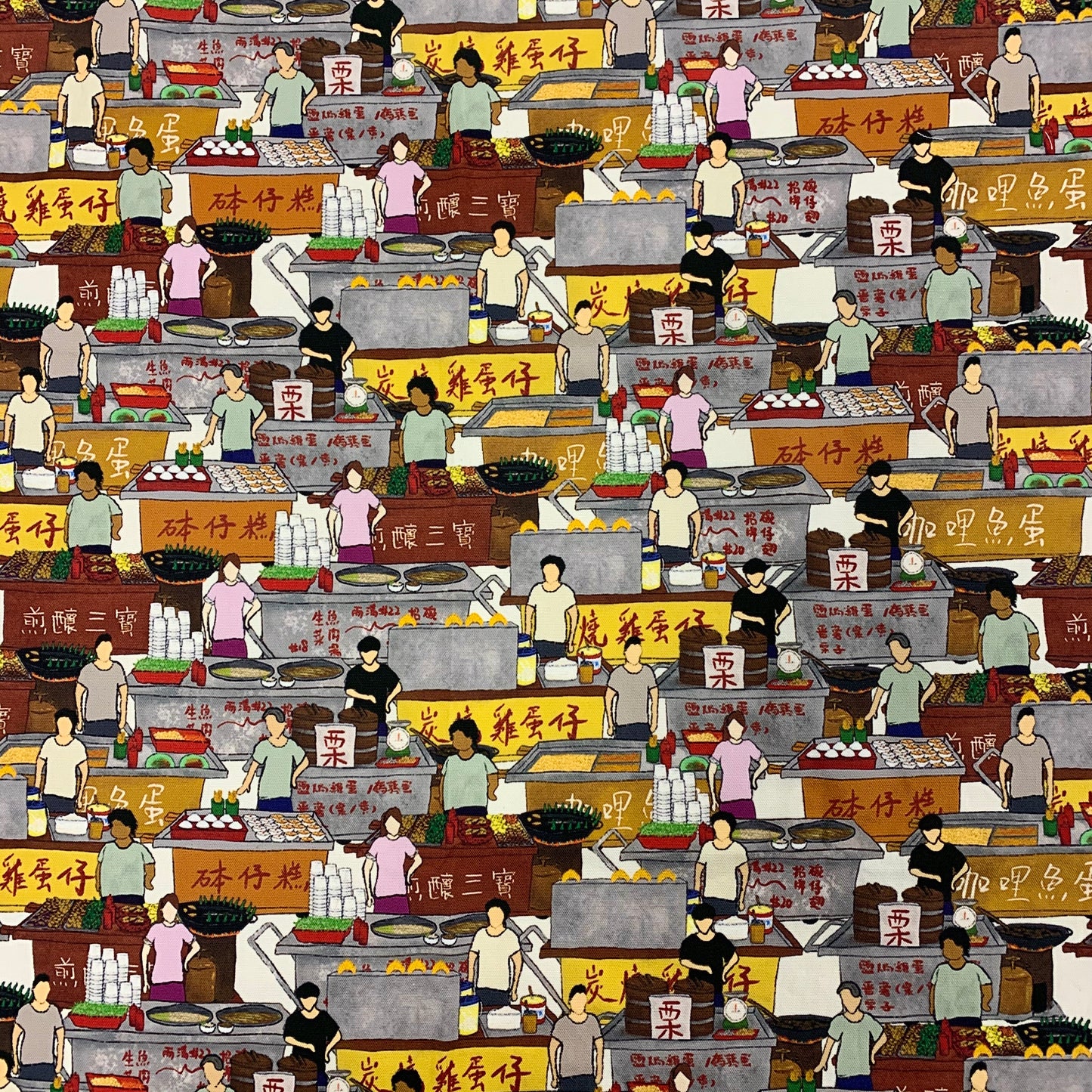 【K‧T FABRIC】車仔檔mobile stalls cotton printed oxford 純棉