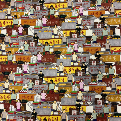 【K‧T FABRIC】車仔檔mobile stalls cotton printed oxford 純棉