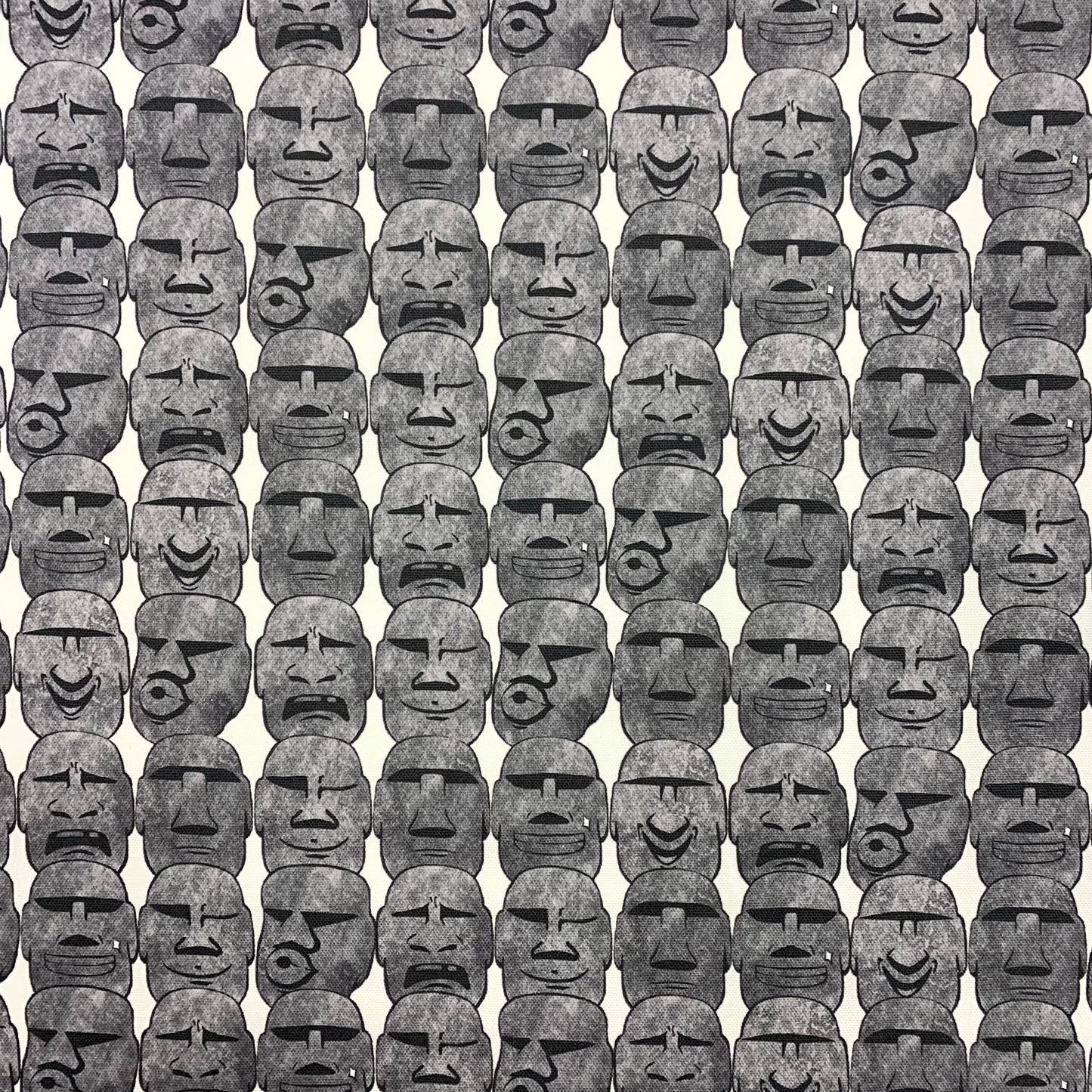 【K‧T FABRIC】摩艾石像 Moai emoji cotton printed oxford 純棉