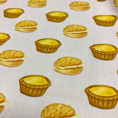 【K‧T FABRIC】蛋撻菠蘿油egg tart & pineapple bun cotton printed oxford 純棉