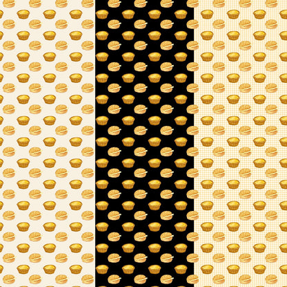 【K‧T FABRIC】蛋撻菠蘿油egg tart & pineapple bun cotton printed oxford 純棉