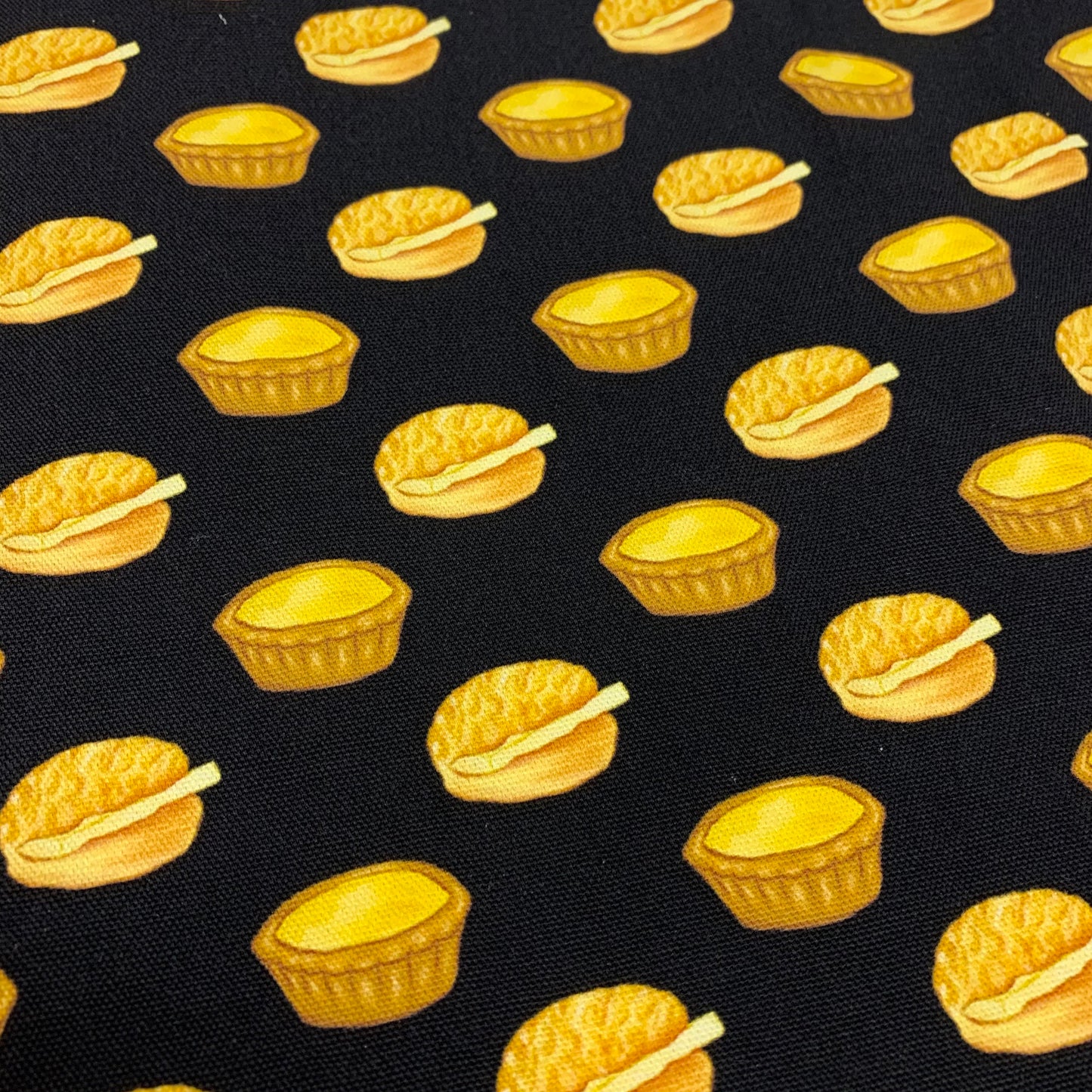 【K‧T FABRIC】蛋撻菠蘿油egg tart & pineapple bun cotton printed oxford 純棉