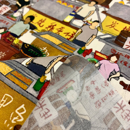 【K‧T FABRIC】車仔檔mobile stalls cotton printed oxford 純棉