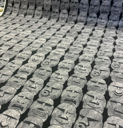 【K‧T FABRIC】摩艾石像 Moai emoji cotton printed oxford 純棉