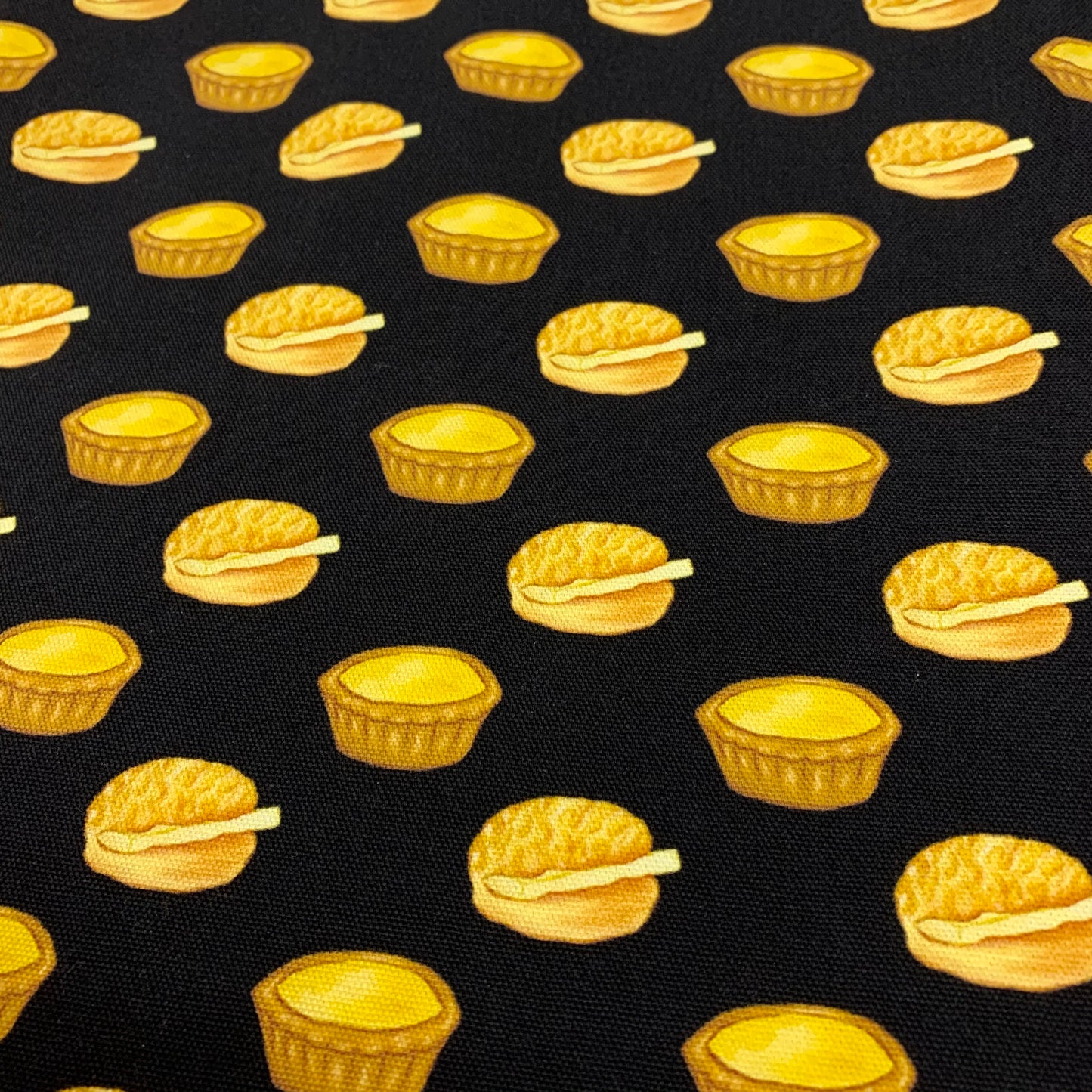 【K‧T FABRIC】蛋撻菠蘿油egg tart & pineapple bun cotton printed oxford 純棉