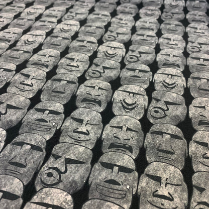 【K‧T FABRIC】摩艾石像 Moai emoji cotton printed oxford 純棉