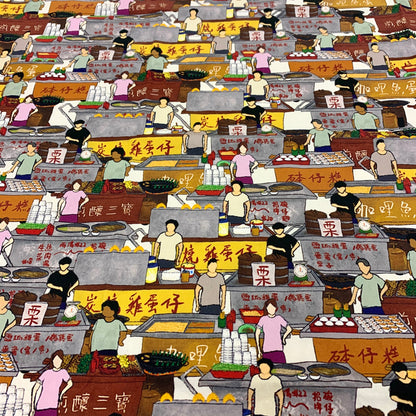 【K‧T FABRIC】車仔檔mobile stalls cotton printed oxford 純棉