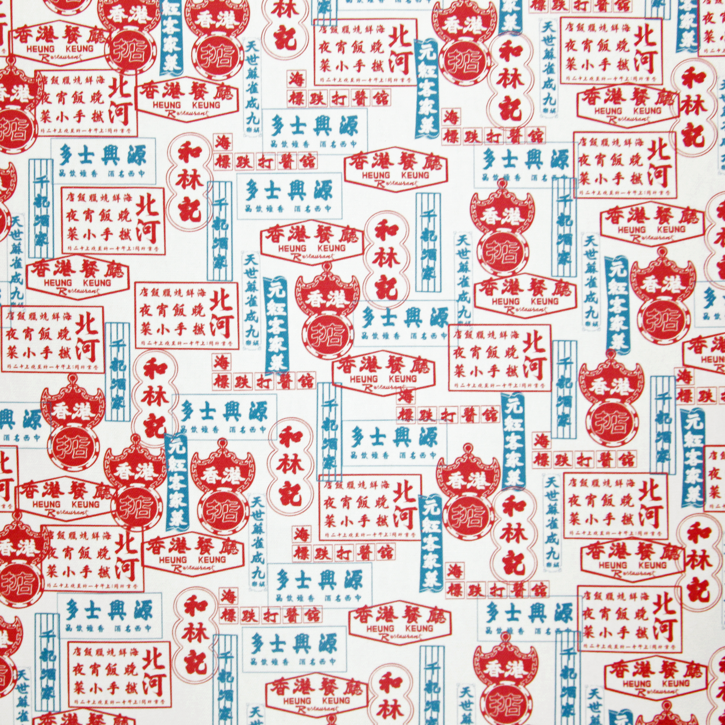 【K‧T FABRIC】紅白藍「招牌」 red-white-blue ''signboard'' cotton printed oxford 純棉