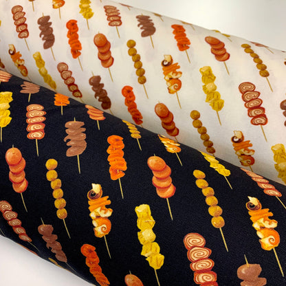 【K‧T FABRIC】香港街頭小食Hong Kong street-side snack cotton printed oxford 純棉