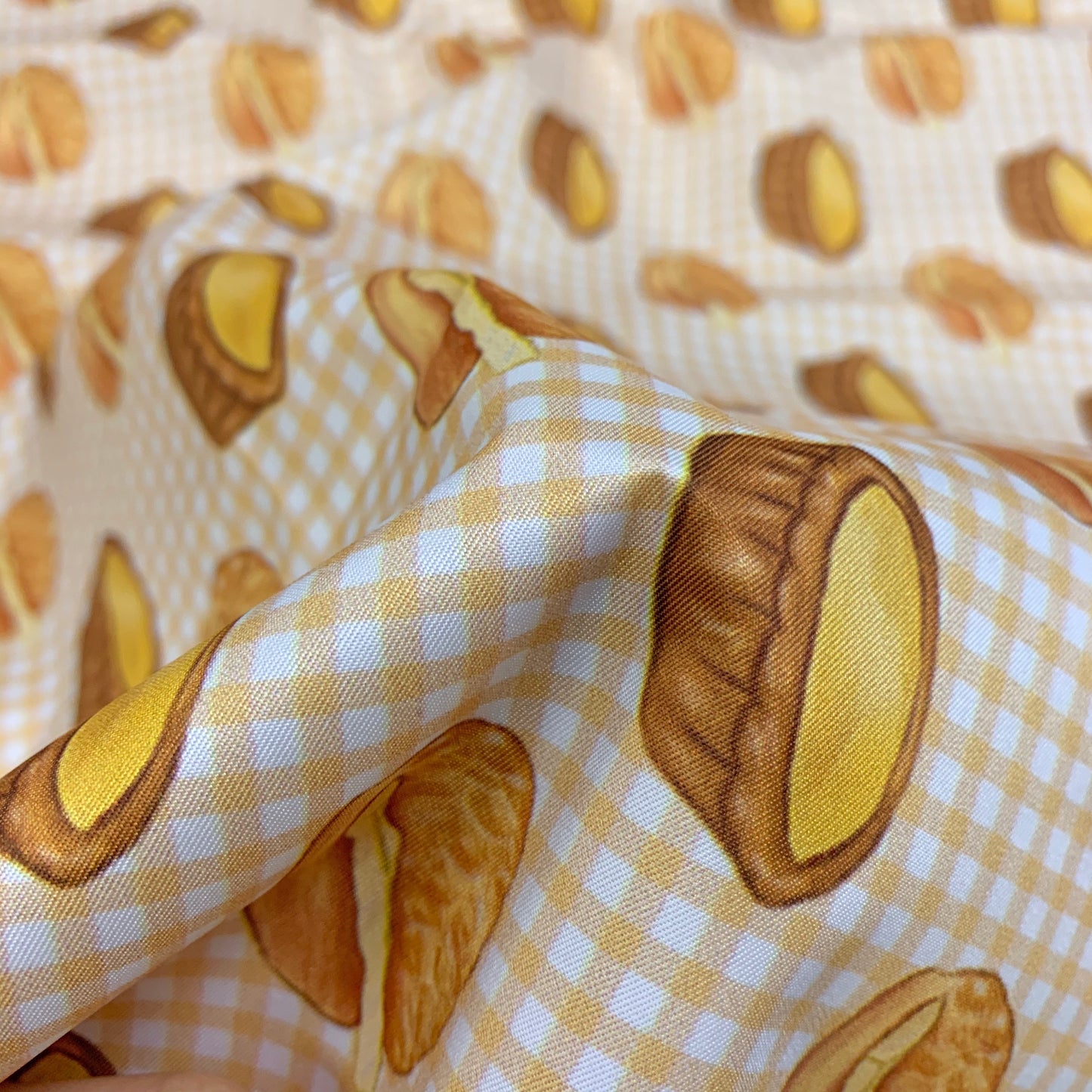 【K‧T FABRIC】蛋撻菠蘿油 egg tarts & pineapple bun waterproof fabric 防水布