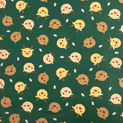 【K‧T FABRIC】聖誕毛線球小鹿Christmas deer cotton printed oxford 純棉
