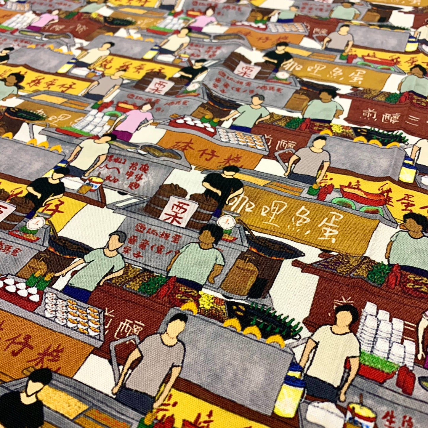 【K‧T FABRIC】車仔檔mobile stalls cotton printed oxford 純棉