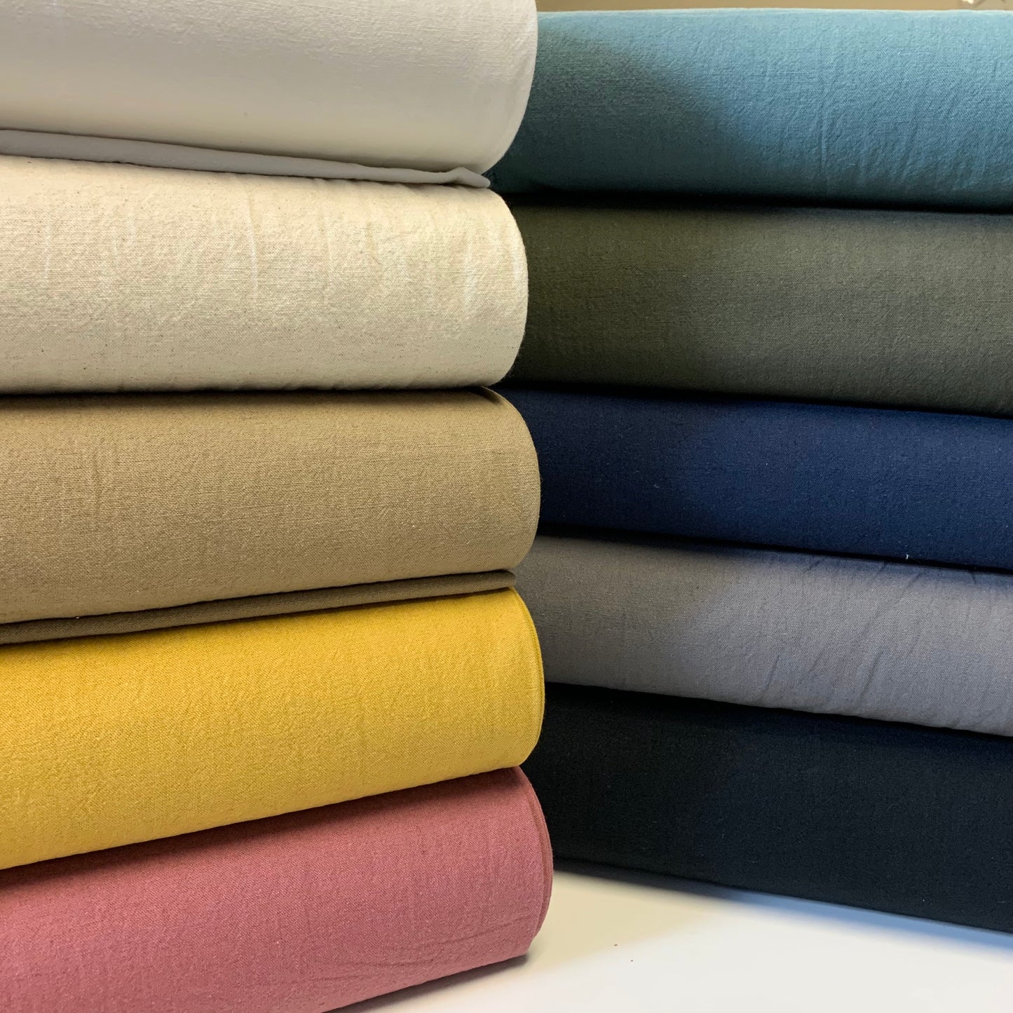 Japan | 淨色軟厚棉麻布 solid soft & thick cotton linen