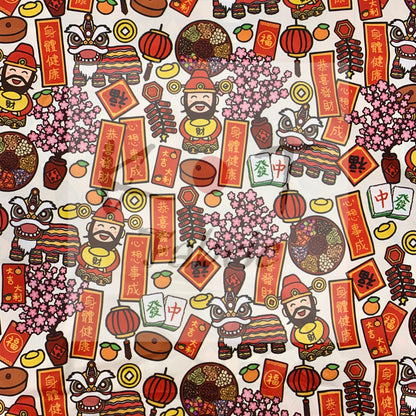 【K‧T FABRIC】農曆新年Chinese new year cotton printed sheeting 純棉