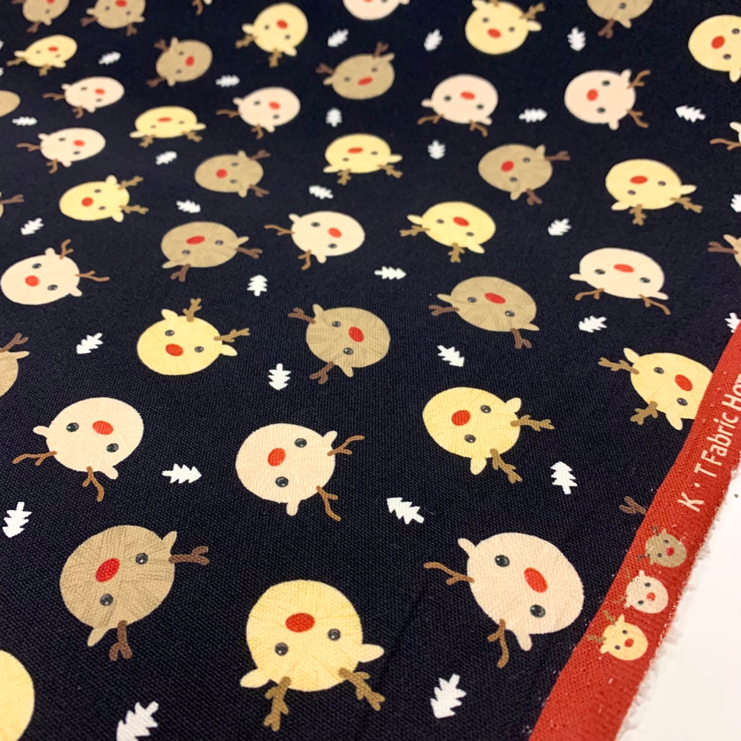 【K‧T FABRIC】聖誕毛線球小鹿Christmas deer cotton printed oxford 純棉